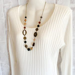 ◇ブラック×モカ×スモーキーカラーのネックレス