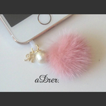 再販③新色追加◼︎ミンクファーのセミオーダーイニシャルイヤホンジャック スマホピアス◼︎ No.034