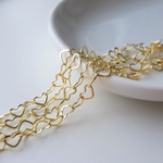 50cm・真鍮製ハートのデザインチェーン・ゴールド・20090241