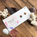 【1点物】No.055𓇼選べる𓇼オイスターコッパーターコイズのovalピアスorイヤリング