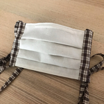 リボンマスク ブラウンチェック 紗栄子ちゃん風