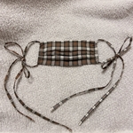 秋のチェックマスク 可愛い紗栄子マスク リボンマスク