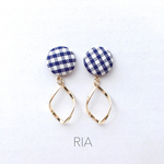 ♢ギンガムチェック×ゴールドリーフピアス/イヤリング♢