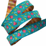 ドイツFB 刺繍リボン 1m ウォーターリリー ブルー