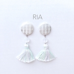 ♢silver pastel tasselピアス/イヤリング♢ シェル/大ぶり/パステル/タッセル