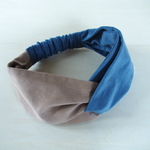 【コーデュロイでバイカラー】ベーシックなクロスヘアバンド