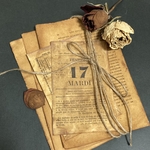 ☆お洒落なアンティーク古書☆A 珈琲染め コラージュ ラッピング