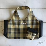 再販★ナイロンエコバッグ タータンチェック柄(ベージュ×ブラック) Mサイズ