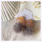 2way乙姫の耳飾り✻パープル&ファー付き✻