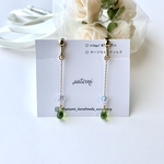 チェコガラスの華奢ロングイヤリング/モウフ様専用