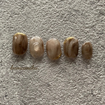 【nkbsk188さま専用】ブラウンもやもやネイル ネイルチップ 送料込み (計測用チップ込み)