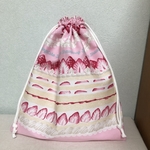 大きめ巾着 ショートケーキの巾着袋 お着替え袋