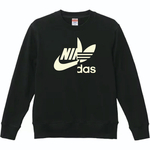【送料無料】【新品】【抜染】ナイダス 抜染 スウェット トレーナー パロディ おもしろ 黒 ブラック メンズ サイズ プレゼント