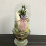 プリザーブドフラワーの仏花 ガラスカバーつき