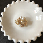 琥珀 ビジューブローチ