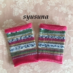 opal毛糸*ロリポップ&つばき🧶リストウォーマー*送料無料