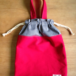 帆布 巾着バッグ シューズケースにも。 赤