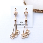 ♢clear heart tasselピアス/イヤリング♢ ハート/タッセル/ゴールド/揺れる