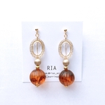 ♢アンティーク×べっ甲ピアス/イヤリング♢ 大ぶり/べっ甲/クリア/アレルギー対応/サージカルステンレス