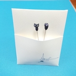 黒猫まち針 2本組 (送料無料)