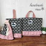 《専用》ハンドメイド★レッスンバッグ&上履き入れセット フリル リボン おん