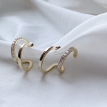 layered pierce(gold×stone)両耳ペア