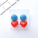 ♢blue×redheartピアス/イヤリング♢