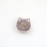 14. ミニブローチ 猫 (メス) パープル