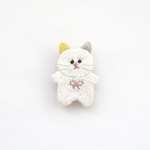 17. ミニブローチ ねこ(ホワイト)