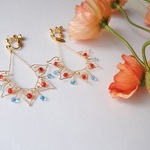 【新色】ピアス、イヤリング 色香(いろか) 情熱のレッド×涼やか水色