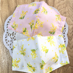 2枚セット 日本製抗菌消臭抗ウイルス加工ガーゼ ミモザ柄立体マスク サイズ対応