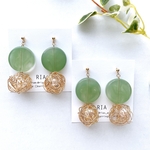 ♢大ぶりグリーンワイヤーピアス/イヤリング♢