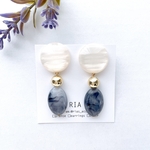 ♢大ぶりシェルパープルピアス/イヤリング♢ アンティーク/ヴィンテージ