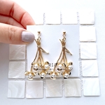 ♢フラワーブーケパールピアス/イヤリング♢