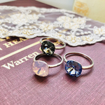 スワロフスキークリスタルの大ぶり一粒リング 13号 15号