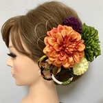 再販✾和装ヘッドドレス〜オレンジ〜