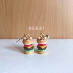 《再販》くまちゃんチーズバーガーのピアス