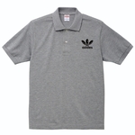 【送料無料】【新品】azides アジデス ポロシャツ パロディ おもしろ グレー メンズ サイズ プレゼント