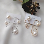 【New!!】ピアス限定*大粒パール×メタルフープの変形アシンメトリーピアス