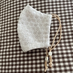 コットンレース サークル柄 白 立体マスク アジャスター付き