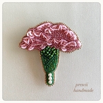 ビーズ刺繍ブローチ Carnation(pink)
