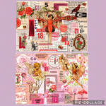 デザインペーパー【15】 / コラージュ/ A4 / 2種類10枚 / ピンク+レッド