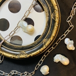 E バロックパール 一粒ピアス シルバー