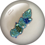 ビーズ刺繍ブローチ Raindrops