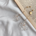 trio clear flower pierce/earring