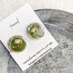 SALE□かすみ草イヤリング(シルバー×抹茶)