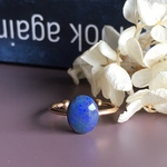 まあるい神秘の青いボルダーオパールリング🐳🦕🦋