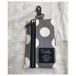 リール付きキーケース 水玉(gray)