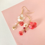 紅梅と白梅のピアス*イヤリング