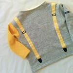 予約品☆100☆サスペンダー風立体ボートネックカットソー ドット